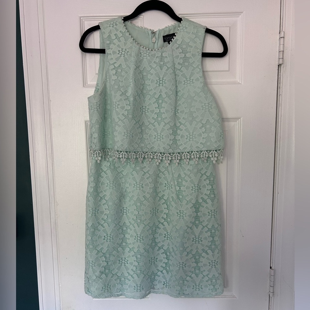 Topshop Mint Lace dress-size 10